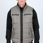 Men's Quilted Fur Lined Vest - Mocha