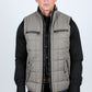 Men's Quilted Fur Lined Vest - Mocha