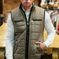 Men's Quilted Fur Lined Vest - Mocha