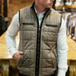 Men's Quilted Fur Lined Vest - Mocha