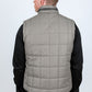 Men's Quilted Fur Lined Vest - Mocha