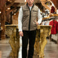 Men's Quilted Fur Lined Vest - Mocha