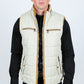 Men's Quilted Fur Lined Vest - Beige