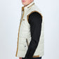 Men's Quilted Fur Lined Vest - Beige