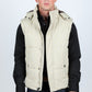 Men's Fur Lined Quilted Monogram Vest - Beige