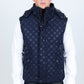 Men's Fur Lined Quilted Monogram Vest - Navy