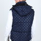 Men's Fur Lined Quilted Monogram Vest - Navy