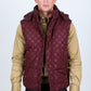 Men's Fur Lined Quilted Monogram Vest - Burgundy