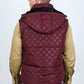 Men's Fur Lined Quilted Monogram Vest - Burgundy