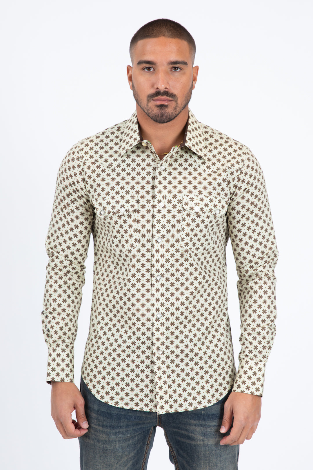 Solid Texture Western Shirt