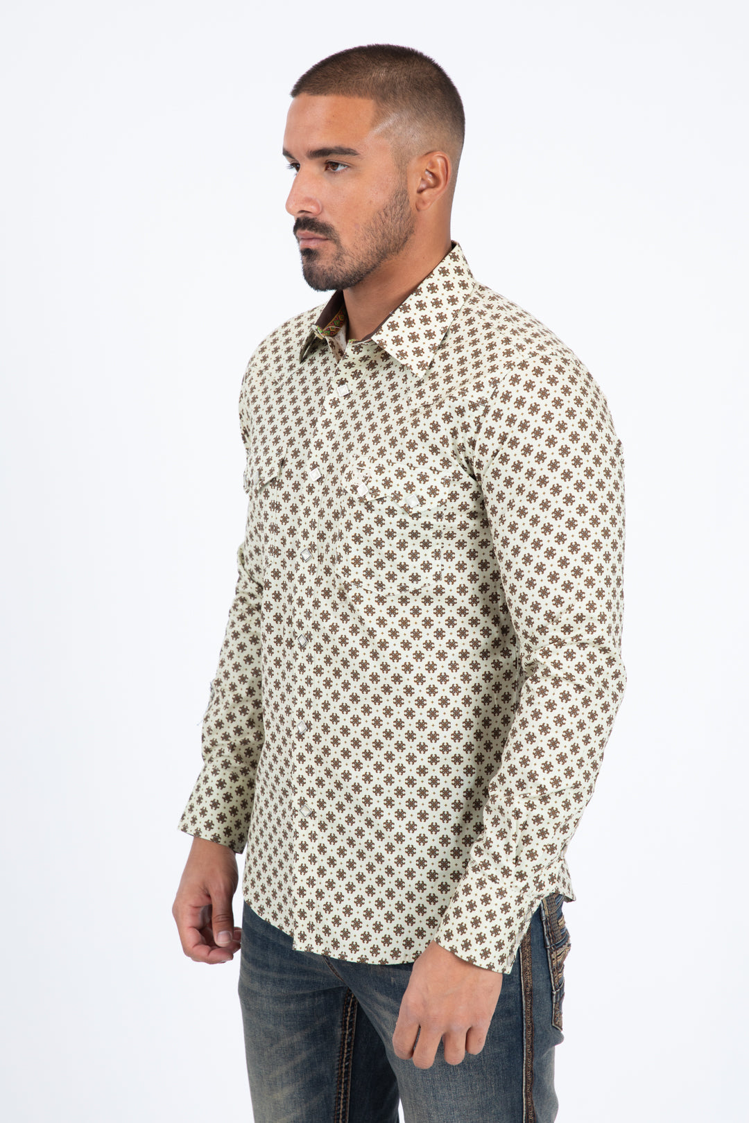 Solid Texture Western Shirt