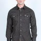 Mens Western Modern Fit Cotton/Spandex Long Sleeve Shirt with Snaps - Black