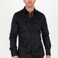 Men's Modern Fit Solid Black Dress Shirt