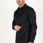 Men's Modern Fit Solid Black Dress Shirt