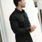 Men's Modern Fit Solid Black Dress Shirt