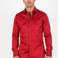 Men's Modern Fit Solid Red Dress Shirt