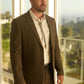 Men's Western Sport Brown Suit With Elbow Patches