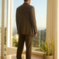 Men's Western Sport Brown Suit With Elbow Patches