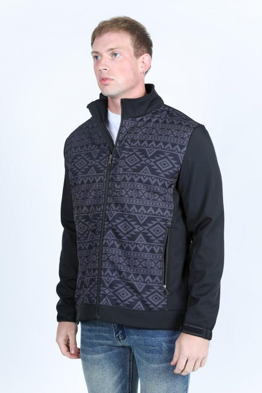 black aztec concealed carry softshell jacket side platini side