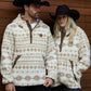 cream aztec sherpa pullover front platini