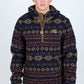 navy aztec sherpa pullover front platini