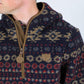 navy aztec sherpa pullover close platini