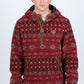 burgundy aztec sherpa pullover model platini