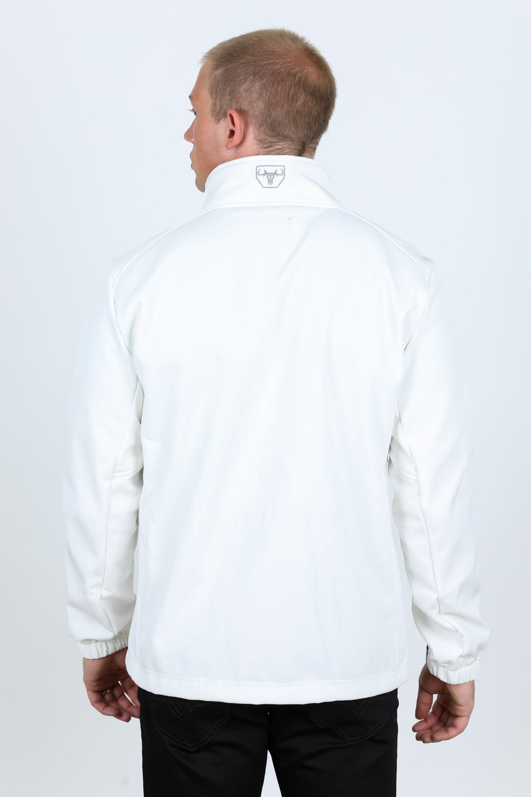 white aztec softshell jacket side platini back