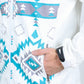 white aztec softshell jacket back platini detail