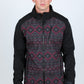 black aztec softshell jacket front platini front