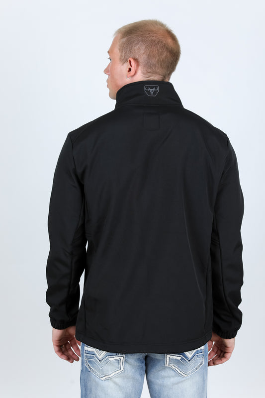 black aztec softshell jacket side platini back