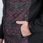 black aztec softshell jacket back platini detail