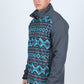 gray aztec softshell jacket detail platini side