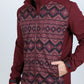 burgundy aztec softshell jacket back platini side