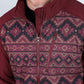 burgundy aztec softshell jacket close platini detail