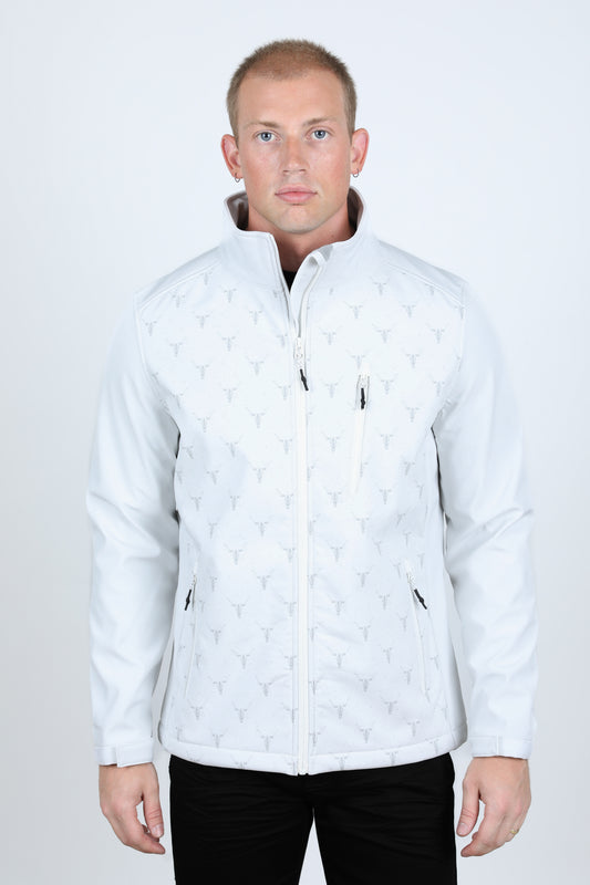 white aztec softshell jacket ii front platini front