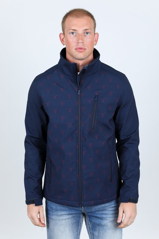 navy aztec softshell jacket ii front platini front