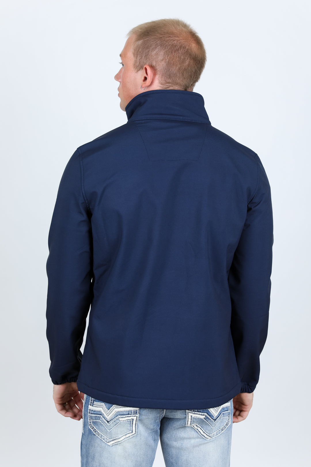 navy aztec softshell jacket ii side platini back