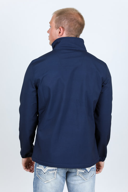 navy aztec softshell jacket ii side platini back