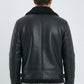 black b3 aviator shearling jacket men platini back