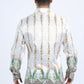 men white baroque rooster jacquard shirt platini back