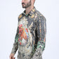men black baroque rooster jacquard shirt platini side