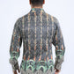 men black baroque rooster jacquard shirt platini back