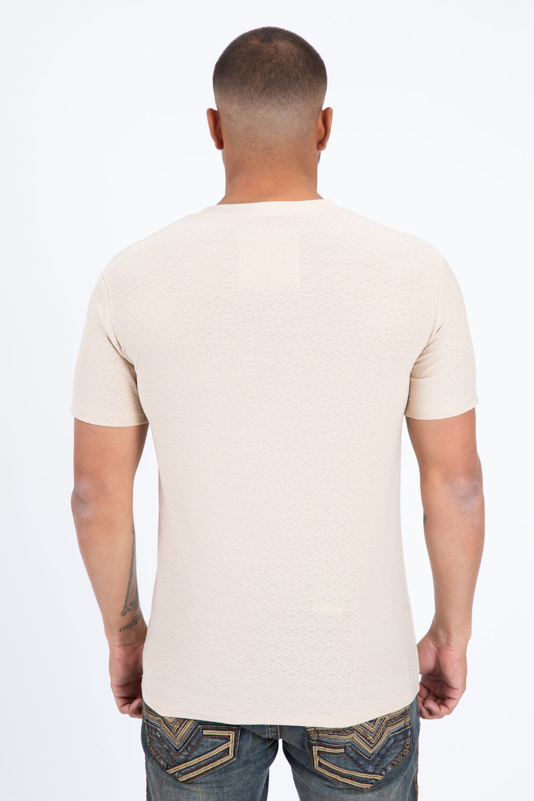 beige all over pattern tee back platini