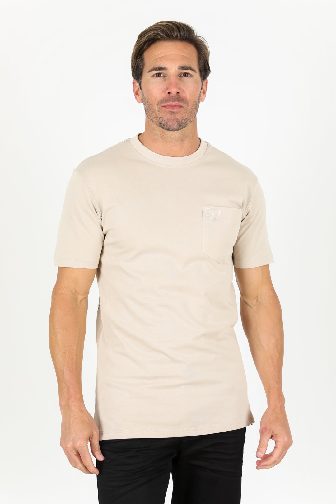 beige knit tee front platini