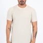 beige solid texture tee front platini