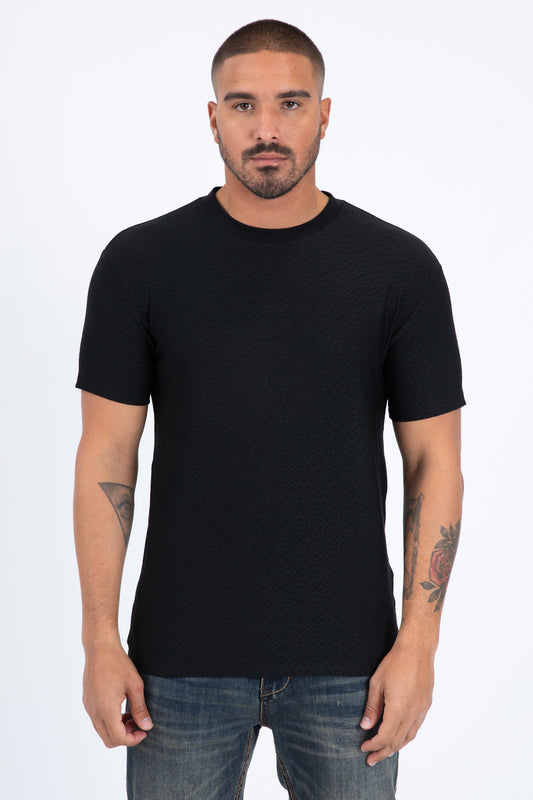 black all over pattern tee front platini