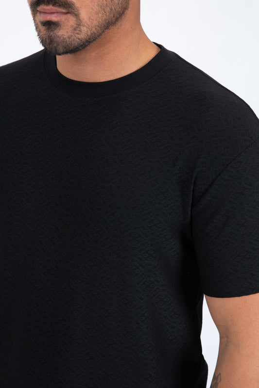 black all over pattern tee detail platini