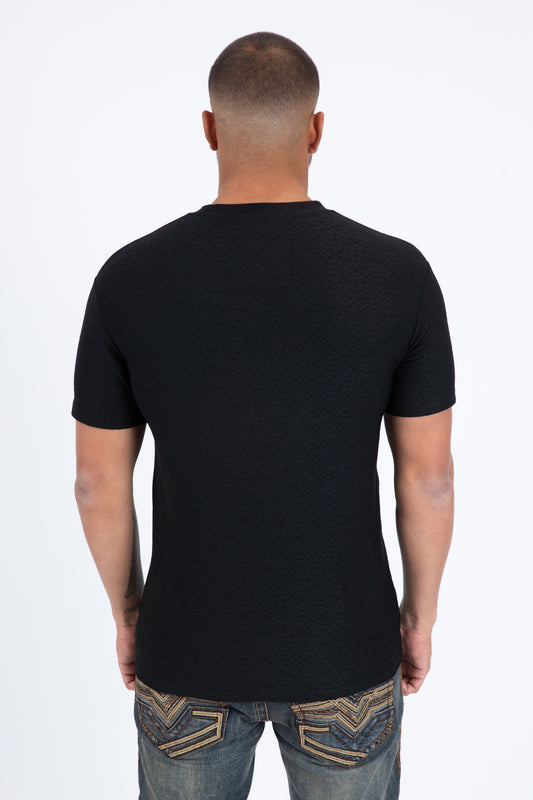 black all over pattern tee back platini
