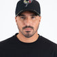 black canvas suede rooster mexico cap front platini